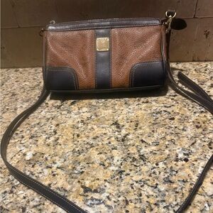 MCM Two-Tone Brown Leather Crossbody Bag